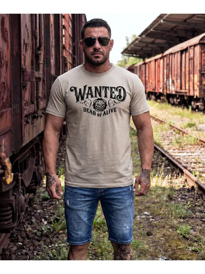 Herren Shirt mit Aufdruck Wanted Bear