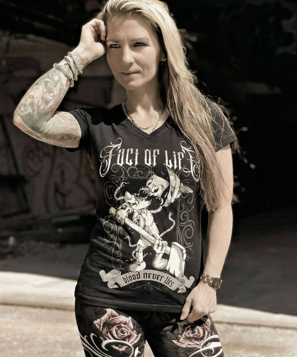 Fact of Life Frauen T-Shirt "Blood Never Lies" GS-10 black