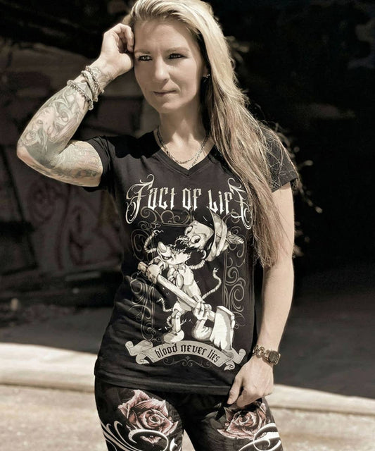 Fact of Life Frauen T-Shirt "Blood Never Lies" GS-10 black